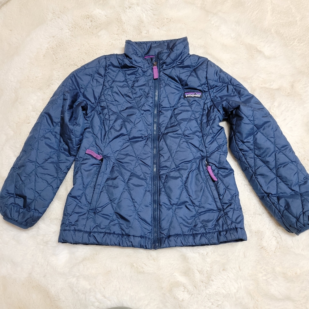 Patagonia Kids Blue Jacket with Purple Accents